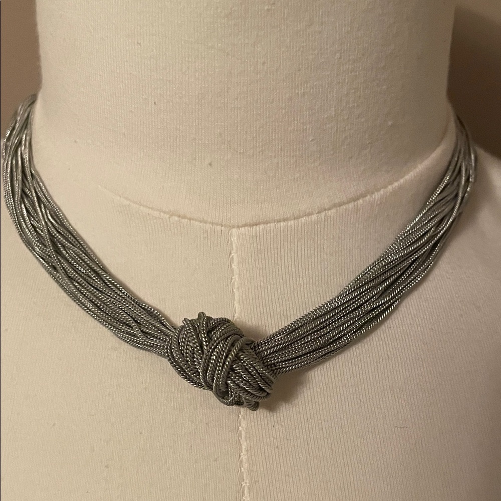 Elegant Silver Knot Necklace